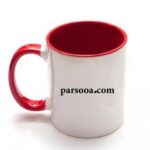 لیوان تبلیغاتی داخل و دسته رنگی