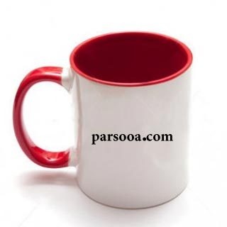 لیوان تبلیغاتی داخل و دسته رنگی