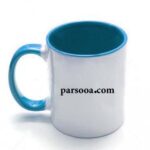 لیوان تبلیغاتی داخل و دسته رنگی