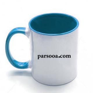 لیوان تبلیغاتی داخل و دسته رنگی