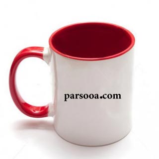 لیوان تبلیغاتی داخل و دسته رنگی